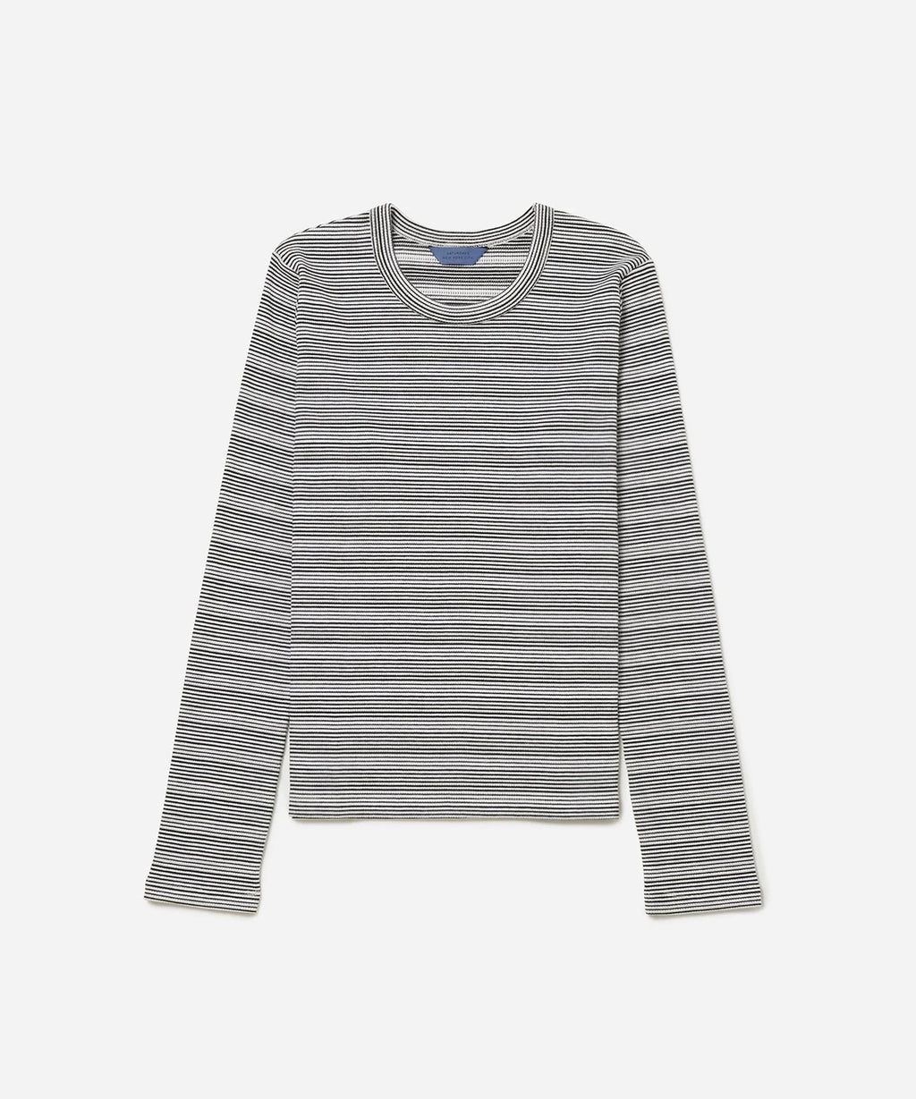Striped Waffle LS Tee Ivory