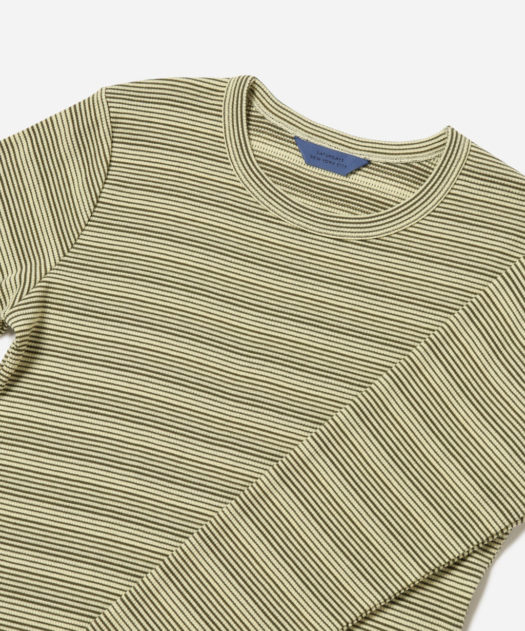 Striped Waffle LS Tee French Vanilla