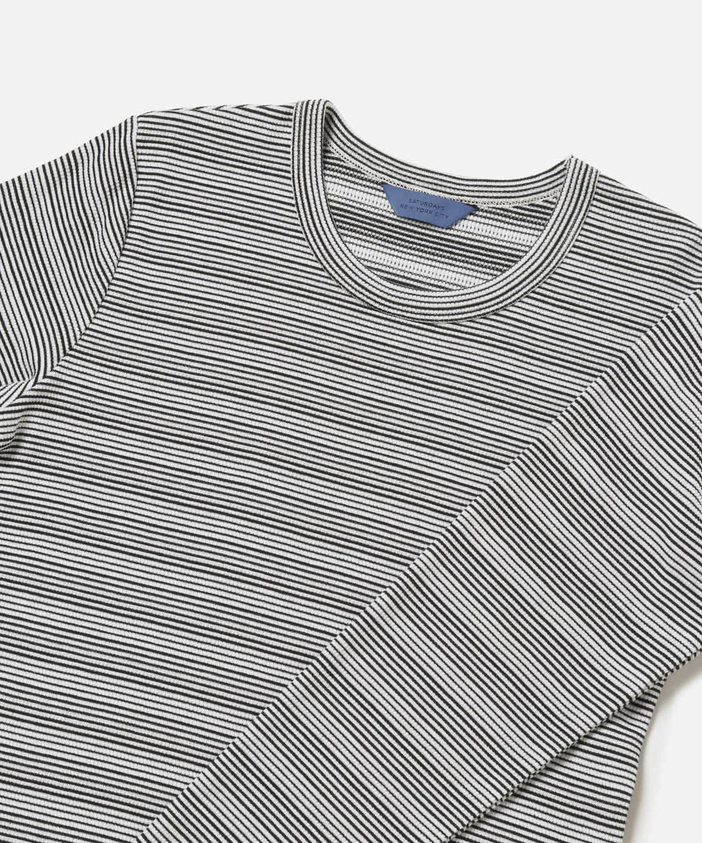 Striped Waffle LS Tee Ivory