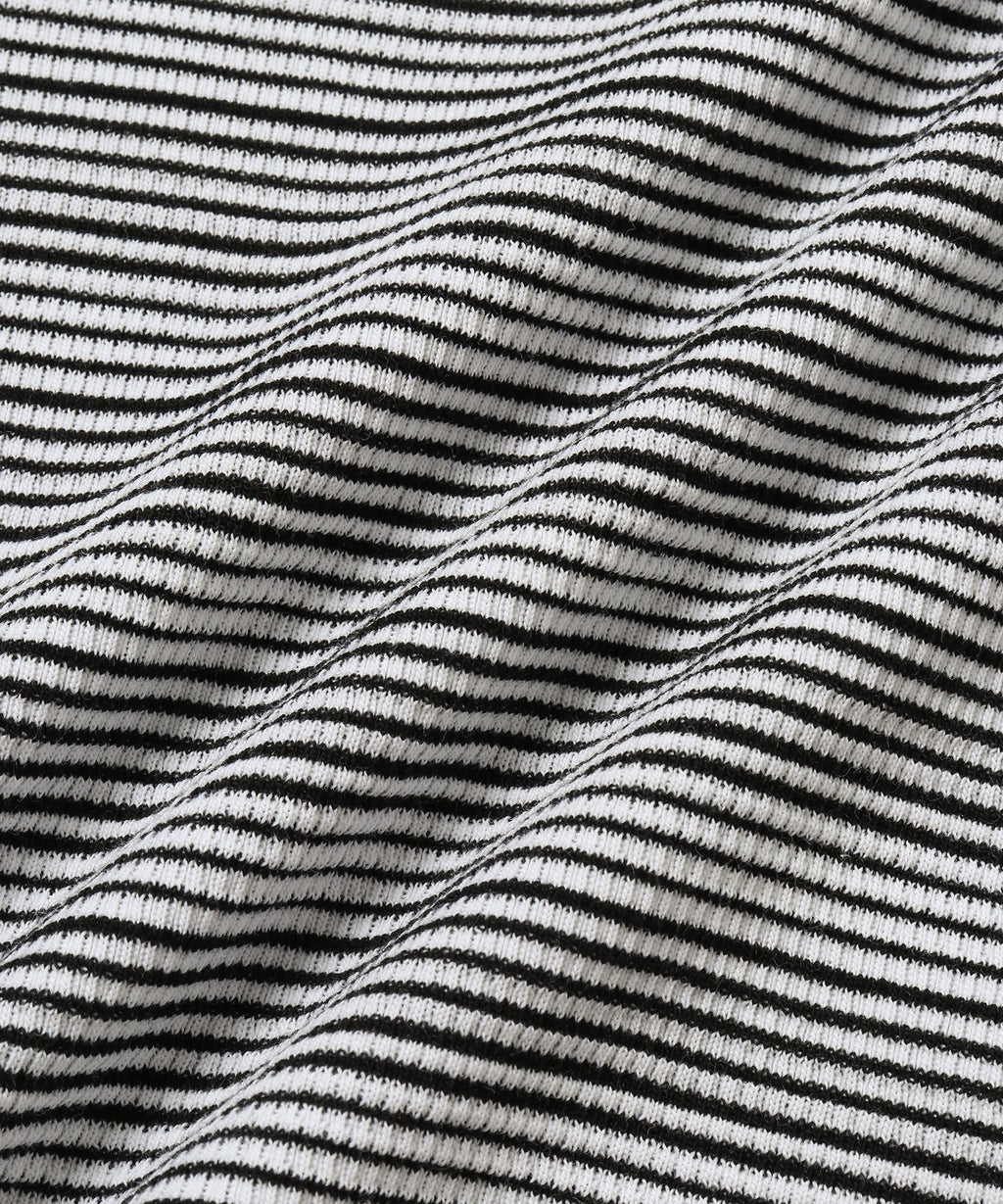Striped Waffle LS Tee Ivory