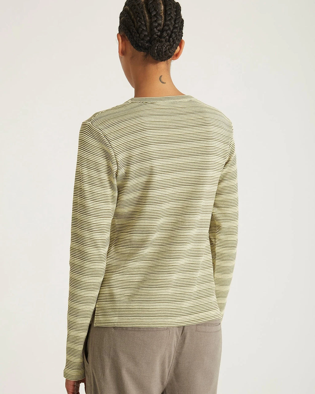 Striped Waffle LS Tee French Vanilla